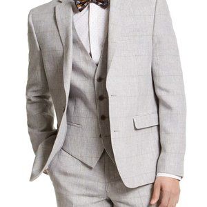 Bar III Men's Slim-Fit Gray Plaid Suit Jacket (36R) and Pants (30x32)